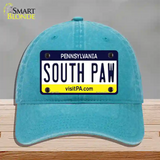 South Paw Pennsylvania State Novelty License Plate Hat Unconstructed Cotton / Lake Blue