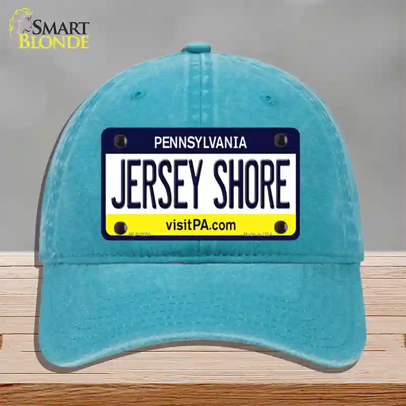 Jersey Shore Pennsylvania State Novelty License Plate Hat Unconstructed Cotton / Lake Blue