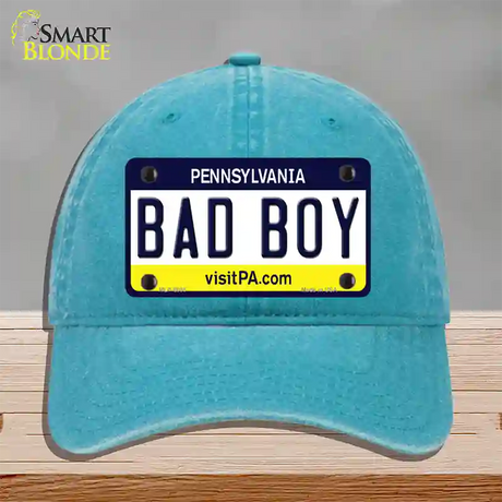 Bad Boy Pennsylvania State Novelty License Plate Hat Unconstructed Cotton / Lake Blue