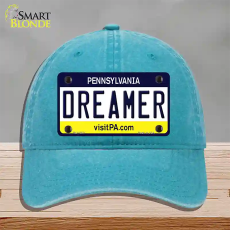 Dreamer Pennsylvania State Novelty License Plate Hat Unconstructed Cotton / Lake Blue