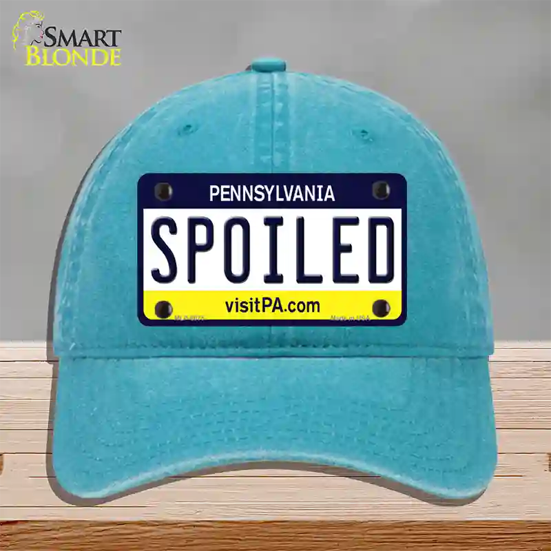 Spoiled Pennsylvania State Novelty License Plate Hat Unconstructed Cotton / Lake Blue