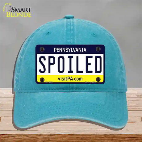 Spoiled Pennsylvania State Novelty License Plate Hat Unconstructed Cotton / Lake Blue