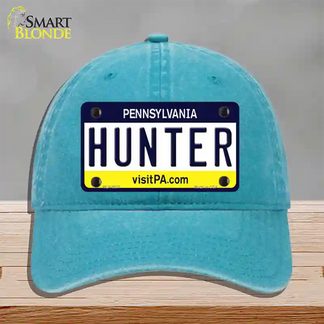 Hunter Pennsylvania State Novelty License Plate Hat Unconstructed Cotton / Lake Blue
