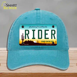 Arizona Rider Novelty License Plate Hat Unconstructed Cotton / Lake Blue