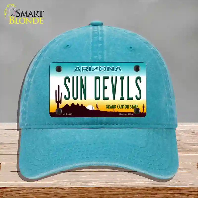 Arizona Sun Devils Novelty License Plate Hat Unconstructed Cotton / Lake Blue