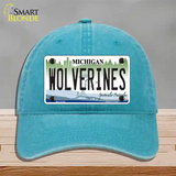 Michigan Wolverines Novelty License Plate Hat Unconstructed Cotton / Lake Blue