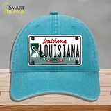 Louisiana Novelty License Plate Hat Unconstructed Cotton / Lake Blue