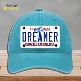 Dreamer North Carolina Novelty License Plate Hat Unconstructed Cotton / Lake Blue