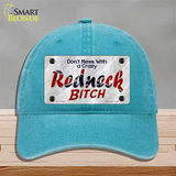 Dont Mess With Crazy Novelty License Plate Hat Unconstructed Cotton / Lake Blue