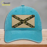 Confederate Stripes Camo Novelty License Plate Hat Unconstructed Cotton / Lake Blue