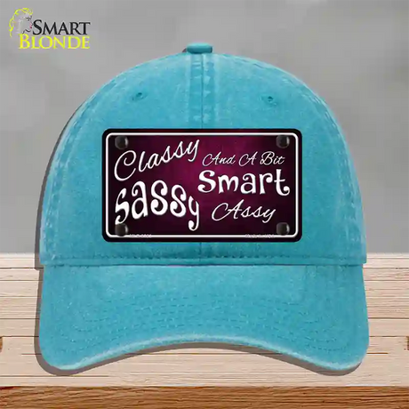 Classy Sassy Novelty License Plate Hat Unconstructed Cotton / Lake Blue