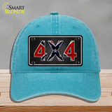 4x4 Confederate Novelty License Plate Hat Unconstructed Cotton / Lake Blue