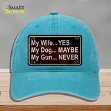 My Gun Novelty License Plate Hat Unconstructed Cotton / Lake Blue