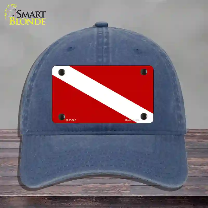 Diving Flag Novelty License Plate Hat Unconstructed Cotton / Navy