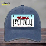 Fayetteville Arkansas Novelty License Plate Hat Unconstructed Cotton / Navy