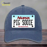 Pig Sooie Arkansas Novelty License Plate Hat Unconstructed Cotton / Navy