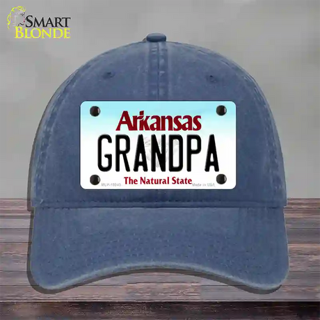 Grandpa Arkansas Novelty License Plate Hat Unconstructed Cotton / Navy