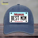 Best Mom Arkansas Novelty License Plate Hat Unconstructed Cotton / Navy