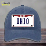 Ohio Maroon Novelty License Plate Hat Unconstructed Cotton / Navy
