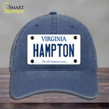 Hampton Virginia Novelty License Plate Hat Unconstructed Cotton / Navy