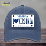 I Love Virginia Novelty License Plate Hat Unconstructed Cotton / Navy
