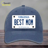 Best Mom Virginia Novelty License Plate Hat Unconstructed Cotton / Navy