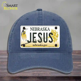 Jesus Nebraska Novelty License Plate Hat Unconstructed Cotton / Navy
