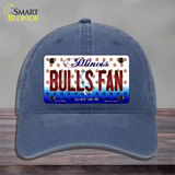 Bulls Fan Illinois Novelty License Plate Hat Unconstructed Cotton / Navy