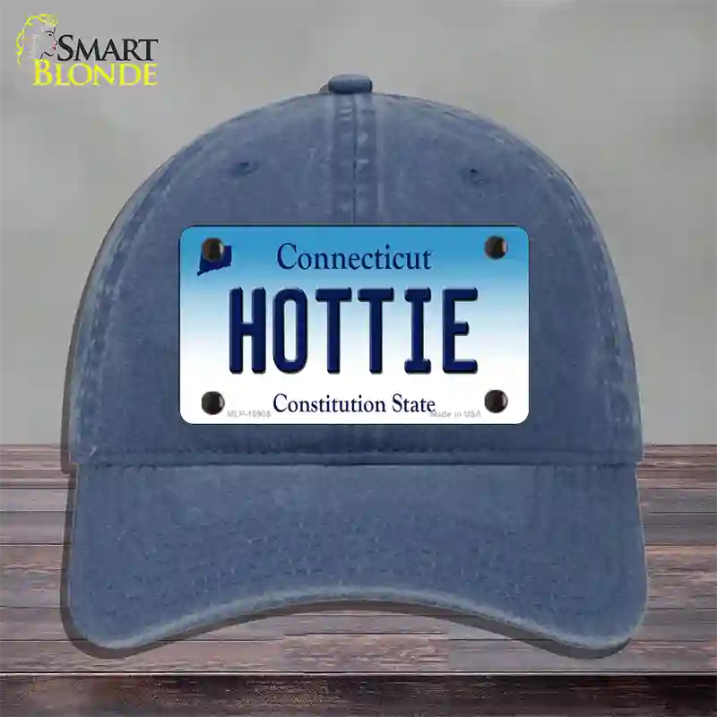 Hottie Connecticut Novelty License Plate Hat Unconstructed Cotton / Navy