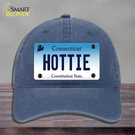 Hottie Connecticut Novelty License Plate Hat Unconstructed Cotton / Navy
