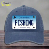 Fishing Connecticut Novelty License Plate Hat Unconstructed Cotton / Navy