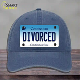 Divorced Connecticut Novelty License Plate Hat Unconstructed Cotton / Navy
