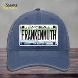 Frankenmuth Michigan Novelty License Plate Hat Unconstructed Cotton / Navy