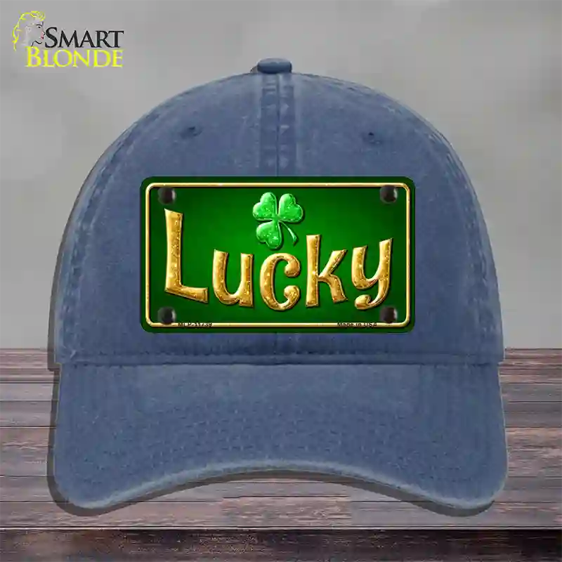Lucky Irish Novelty License Plate Hat Unconstructed Cotton / Navy