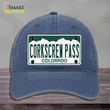 Corkscrew Pass Colorado Novelty License Plate Hat Unconstructed Cotton Navy