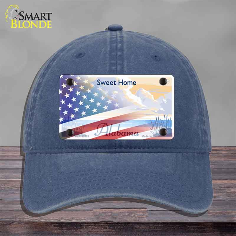 Alabama with American Flag Novelty License Plate Hat HAT-MLP-12329