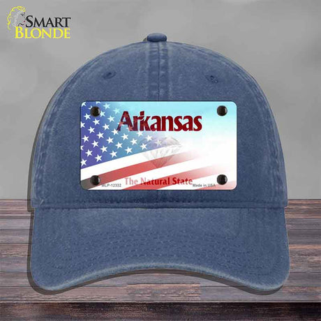 Arkansas with American Flag Novelty License Plate Hat HAT-MLP-12332