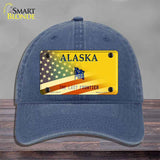 Alaska with American Flag Novelty License Plate Hat HAT-MLP-12477