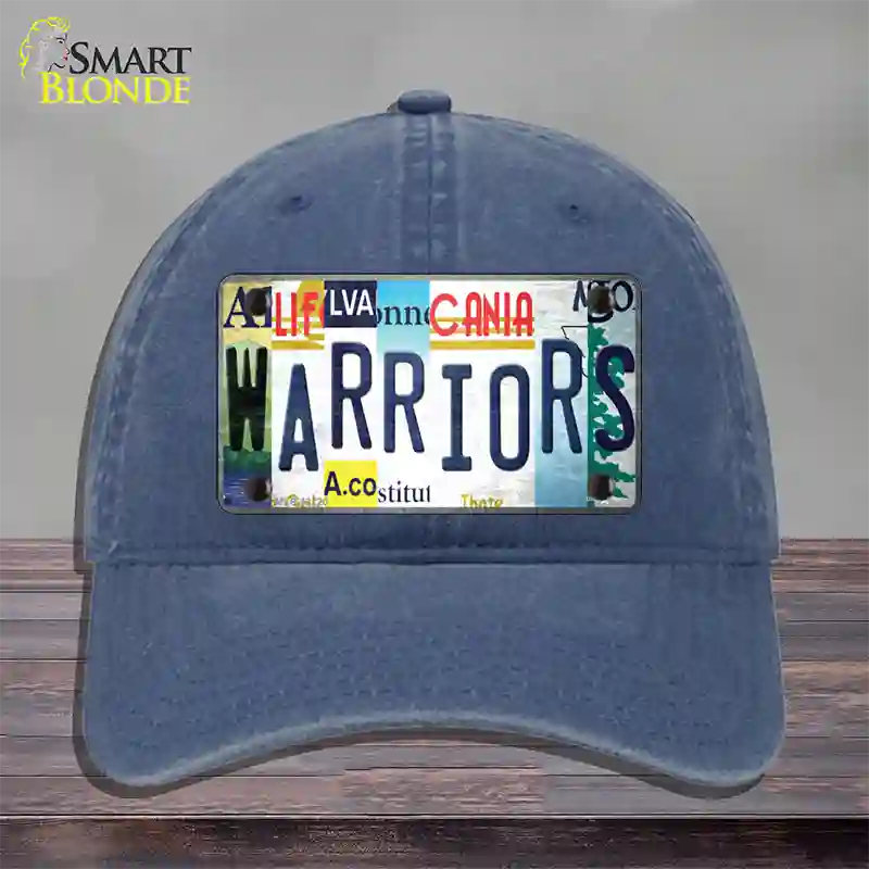 Warriors Strip Art Novelty License Plate Hat Tag Unconstructed Cotton Navy