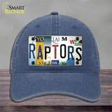 Raptors Strip Art Novelty License Plate Hat Tag Unconstructed Cotton Navy