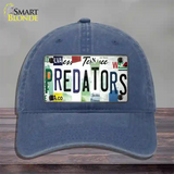 Predators Strip Art Novelty License Plate Hat Tag Unconstructed Cotton Navy