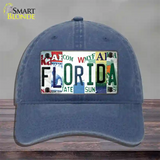 Florida Strip Art Novelty License Plate Hat Tag Unconstructed Cotton Navy