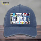 North Carolina Strip Art Novelty License Plate Hat Tag Unconstructed Cotton Navy