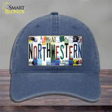 Northwestern Strip Art Novelty License Plate Hat Tag Unconstructed Cotton Navy