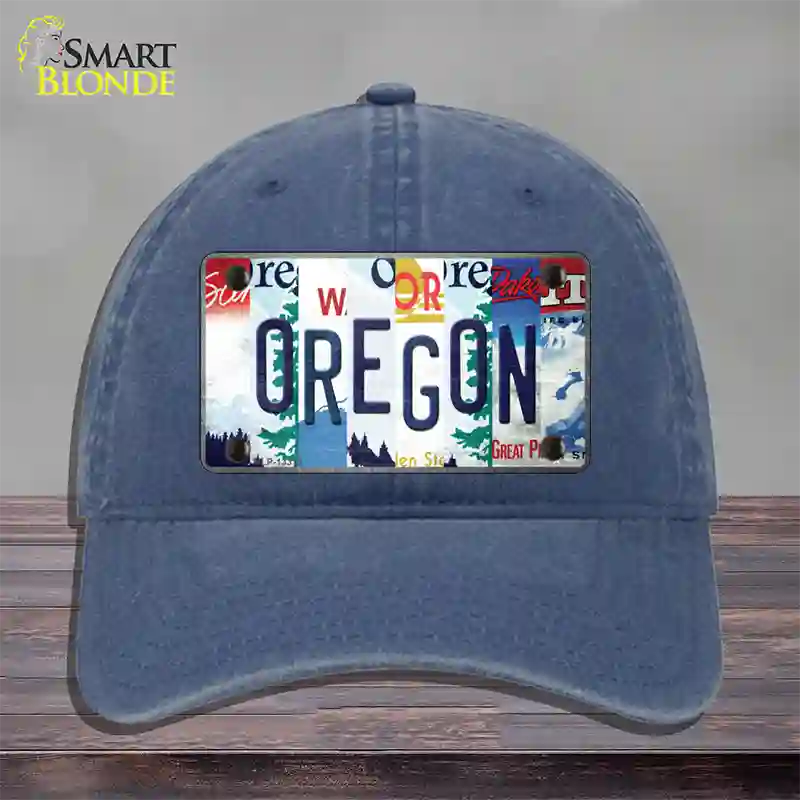Oregon Strip Art Novelty License Plate Hat Tag Unconstructed Cotton Navy
