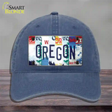 Oregon Strip Art Novelty License Plate Hat Tag Unconstructed Cotton Navy