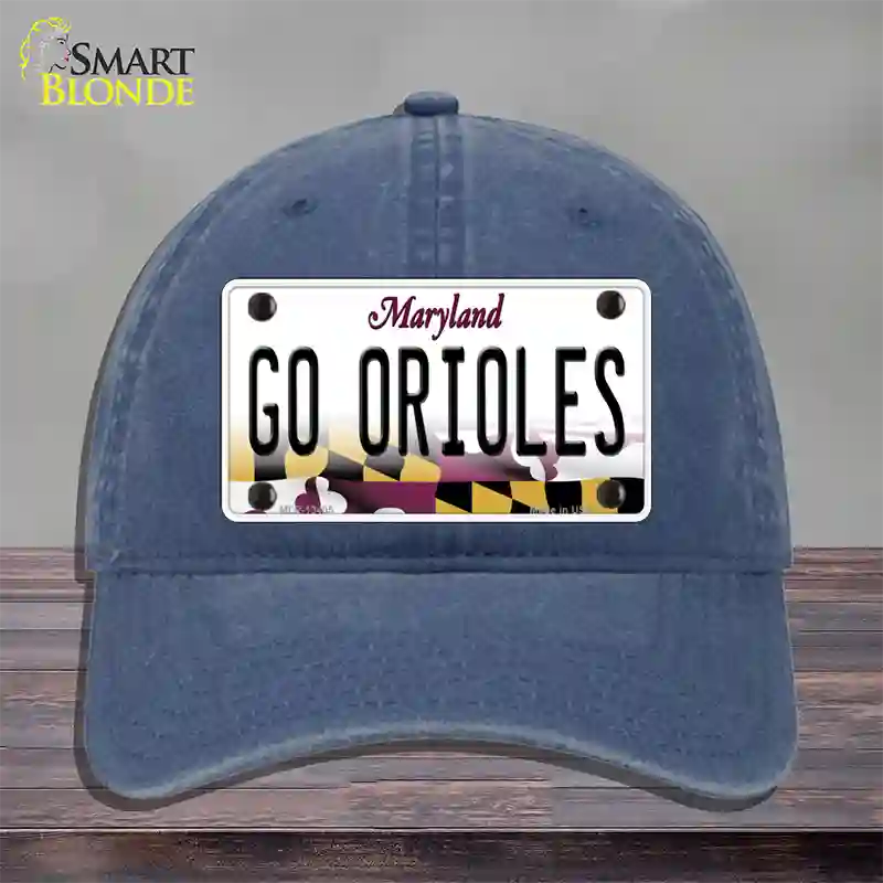 Go Orioles Novelty License Plate Hat Tag Unconstructed Cotton Navy