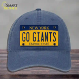 New York Go Giants Novelty License Plate Hat Tag Unconstructed Cotton Navy