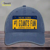 Number 1 Giants Fan New York Novelty License Plate Hat Tag Unconstructed Cotton Navy