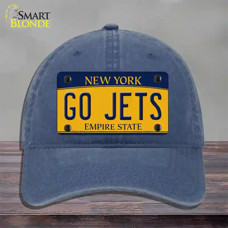 New York Go Jets Novelty License Plate Hat Tag Unconstructed Cotton Navy
